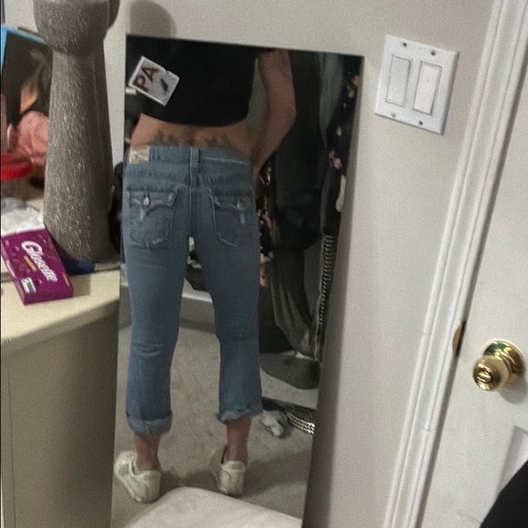 Women's Distressed Blue Jeans - Picture 7 of 8